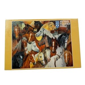 FX Schmid Cats in the Middle 500 Piece Horse Puzzle Vintage Ditz Art UNCOUNTED
